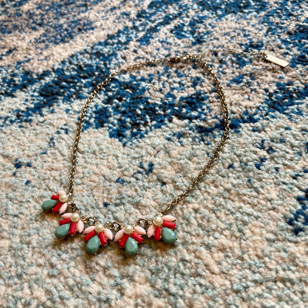 Perry Street for Rocksbox green and pink statement necklace